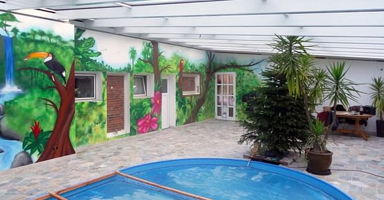 Graffiti mit Dschungelmotiven - BunteWaende.de