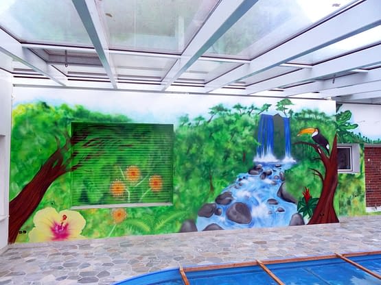 Graffiti mit Dschungelmotiven - BunteWaende.de