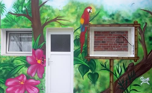 Graffiti mit Dschungelmotiven - BunteWaende.de